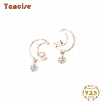 Танциз стерлингового серебра 925 пробы циркон серьги серьги-капли для женщин подарки на свадьбу серебряный