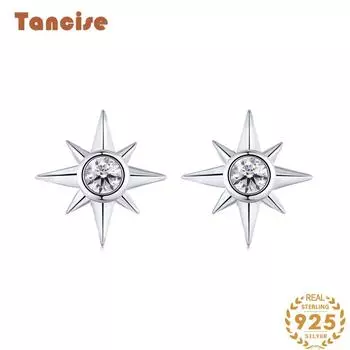 Танциз стерлингового серебра 925 пробы циркон серьги серьги-капли для женщин подарки на свадьбу серебряный