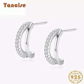 Танциз стерлингового серебра 925 пробы циркон серьги серьги-капли для женщин подарки на свадьбу серебряный