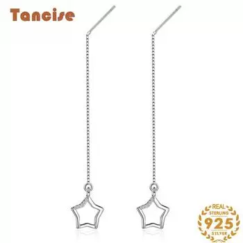 Танциз стерлингового серебра 925 пробы циркон серьги серьги-капли для женщин подарки на свадьбу серебряный