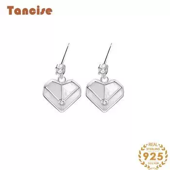 Танциз стерлингового серебра 925 пробы циркон серьги серьги-капли для женщин подарки на свадьбу серебряный