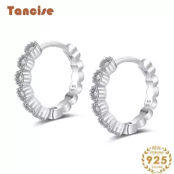 Танциз стерлингового серебра 925 пробы циркон серьги серьги-капли для женщин подарки на свадьбу серебряный