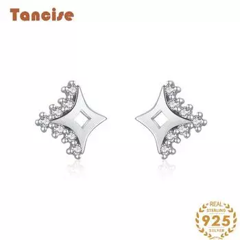Танциз стерлингового серебра 925 пробы циркон серьги серьги-капли для женщин подарки на свадьбу серебряный