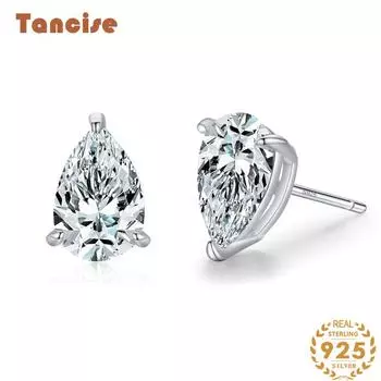 Танциз стерлингового серебра 925 пробы циркон серьги серьги-капли для женщин подарки на свадьбу серебряный