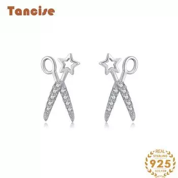 Танциз стерлингового серебра 925 пробы циркон серьги серьги-капли для женщин подарки на свадьбу серебряный