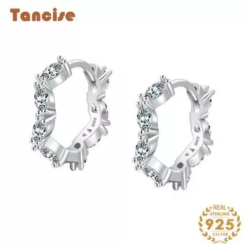 Танциз стерлингового серебра 925 пробы циркон серьги серьги-капли для женщин подарки на свадьбу серебряный