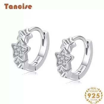Танциз стерлингового серебра 925 пробы циркон серьги серьги-капли для женщин подарки на свадьбу серебряный