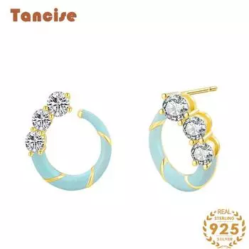 Танциз стерлингового серебра 925 пробы циркон серьги серьги-капли для женщин подарки на свадьбу золотой