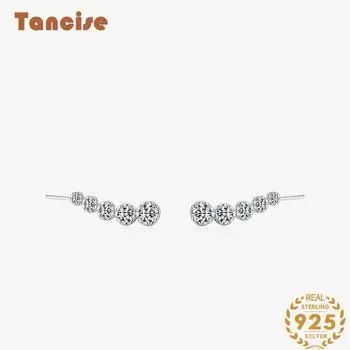 Танциз стерлингового серебра 925 пробы циркон серьги серьги-капли для женщин подарки на свадьбу серебряный