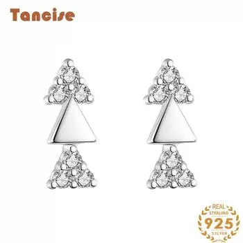 Танциз стерлингового серебра 925 пробы циркон серьги серьги-капли для женщин подарки на свадьбу серебряный