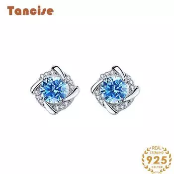 Танциз стерлингового серебра 925 пробы циркон серьги серьги-капли для женщин подарки на свадьбу