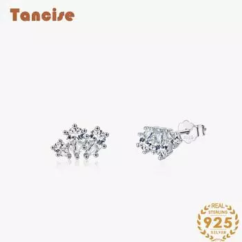 Танциз стерлингового серебра 925 пробы циркон серьги серьги-капли для женщин подарки на свадьбу серебряный