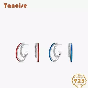 Танциз стерлингового серебра 925 пробы циркон серьги серьги-капли для женщин подарки на свадьбу красный