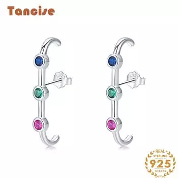 Танциз стерлингового серебра 925 пробы циркон серьги серьги-капли для женщин подарки на свадьбу золотой