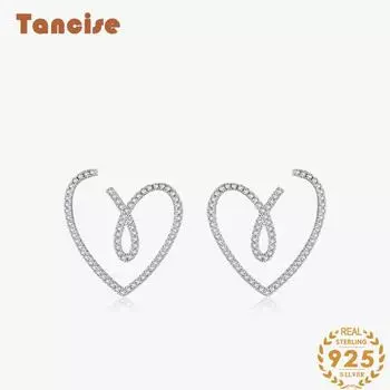 Танциз стерлингового серебра 925 пробы циркон серьги серьги-капли для женщин подарки на свадьбу серебряный