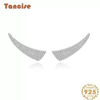 Танциз стерлингового серебра 925 пробы циркон серьги серьги-капли для женщин подарки на свадьбу серебряный