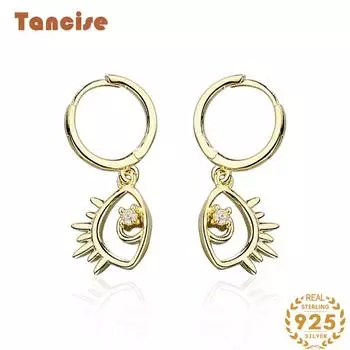 Танциз стерлингового серебра 925 пробы циркон серьги серьги-капли для женщин подарки на свадьбу серебряный