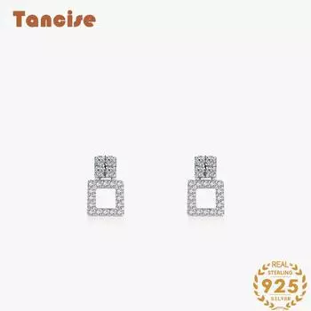 Танциз стерлингового серебра 925 пробы циркон серьги серьги-капли для женщин подарки на свадьбу серебряный