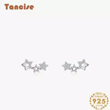 Танциз стерлингового серебра 925 пробы циркон серьги серьги-капли для женщин подарки на свадьбу серебряный
