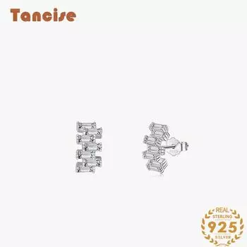 Танциз стерлингового серебра 925 пробы циркон серьги серьги-капли для женщин подарки на свадьбу серебряный