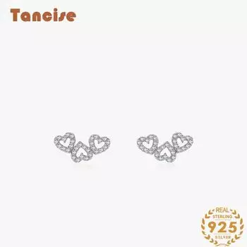 Танциз стерлингового серебра 925 пробы циркон серьги серьги-капли для женщин подарки на свадьбу серебряный