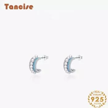 Танциз стерлингового серебра 925 пробы циркон серьги серьги-капли для женщин подарки на свадьбу