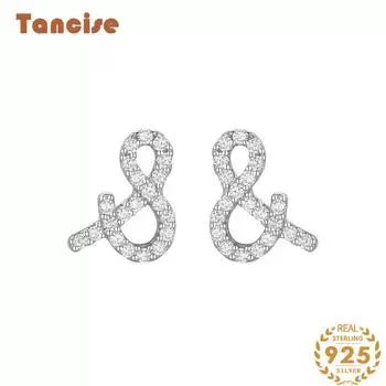 Танциз стерлингового серебра 925 пробы циркон серьги серьги-капли для женщин подарки на свадьбу серебряный