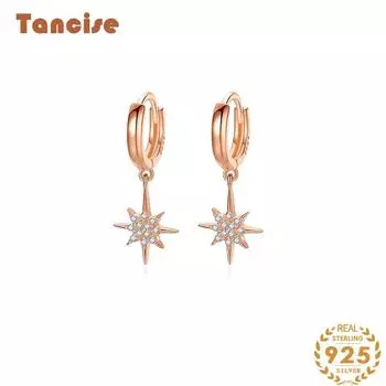 Танциз стерлингового серебра 925 пробы циркон серьги серьги-капли для женщин подарки на свадьбу серебряный