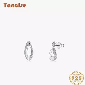 Танциз стерлингового серебра 925 пробы циркон серьги серьги-капли для женщин подарки на свадьбу серебряный