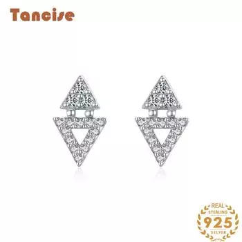Танциз стерлингового серебра 925 пробы циркон серьги серьги-капли для женщин подарки на свадьбу серебряный
