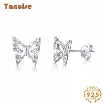 Танциз стерлингового серебра 925 пробы циркон серьги серьги-капли для женщин подарки на свадьбу серебряный