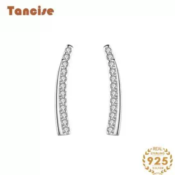 Танциз стерлингового серебра 925 пробы циркон серьги серьги-капли для женщин подарки на свадьбу серебряный