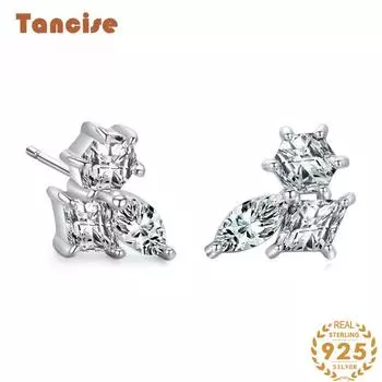 Танциз стерлингового серебра 925 пробы циркон серьги серьги-капли для женщин подарки на свадьбу серебряный