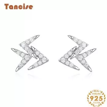 Танциз стерлингового серебра 925 пробы циркон серьги серьги-капли для женщин подарки на свадьбу серебряный