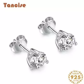 Танциз стерлингового серебра 925 пробы циркон серьги серьги-капли для женщин подарки на свадьбу 6mm серебряный
