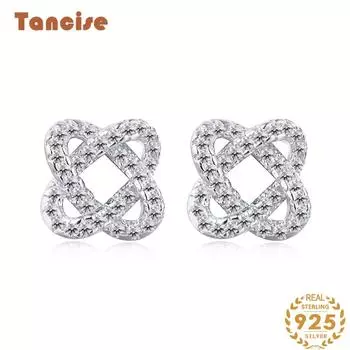 Танциз стерлингового серебра 925 пробы циркон серьги серьги-капли для женщин подарки на свадьбу серебряный
