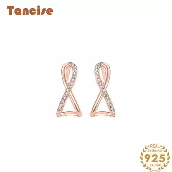 Танциз стерлингового серебра 925 пробы циркон серьги серьги-капли для женщин подарки на свадьбу серебряный