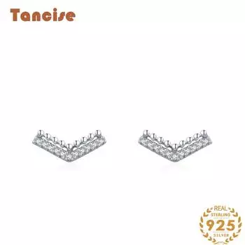 Танциз стерлингового серебра 925 пробы циркон серьги серьги-капли для женщин подарки на свадьбу серебряный