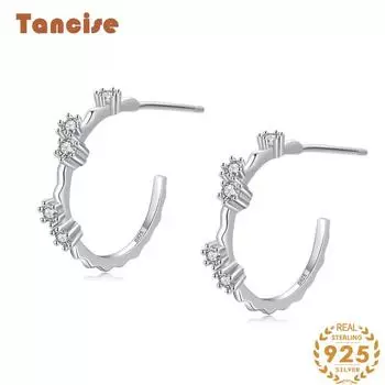 Танциз стерлингового серебра 925 пробы циркон серьги серьги-капли для женщин подарки на свадьбу серебряный
