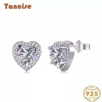 Танциз стерлингового серебра 925 пробы циркон серьги серьги-капли для женщин подарки на свадьбу серебряный