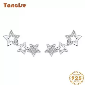 Танциз стерлингового серебра 925 пробы циркон серьги серьги-капли для женщин подарки на свадьбу серебряный