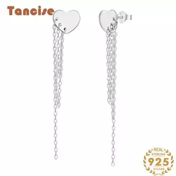 Танциз стерлингового серебра 925 пробы циркон серьги серьги-капли для женщин подарки на свадьбу серебряный