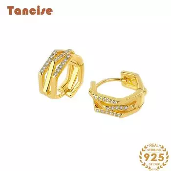 Танциз стерлингового серебра 925 пробы циркон серьги серьги-капли для женщин подарки на свадьбу серебряный