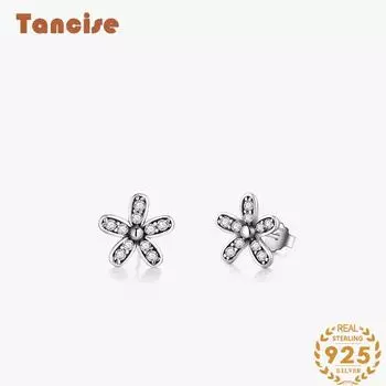 Танциз стерлингового серебра 925 пробы циркон серьги серьги-капли для женщин подарки на свадьбу серебряный