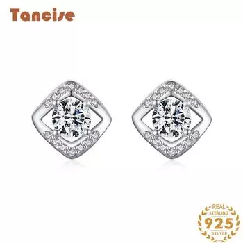 Танциз стерлингового серебра 925 пробы циркон серьги серьги-капли для женщин подарки на свадьбу серебряный