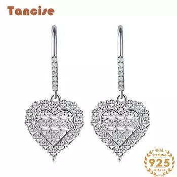 Танциз стерлингового серебра 925 пробы циркон серьги серьги-капли для женщин подарки на свадьбу золотой