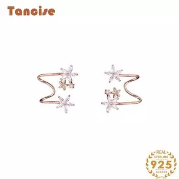 Танциз стерлингового серебра 925 пробы циркон серьги серьги-капли для женщин подарки на свадьбу серебряный