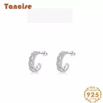 Танциз стерлингового серебра 925 пробы циркон серьги серьги-капли для женщин подарки на свадьбу золотой