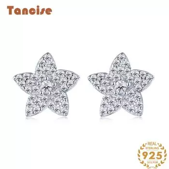 Танциз стерлингового серебра 925 пробы циркон серьги серьги-капли для женщин подарки на свадьбу серебряный