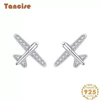 Танциз стерлингового серебра 925 пробы циркон серьги серьги-капли для женщин подарки на свадьбу серебряный
